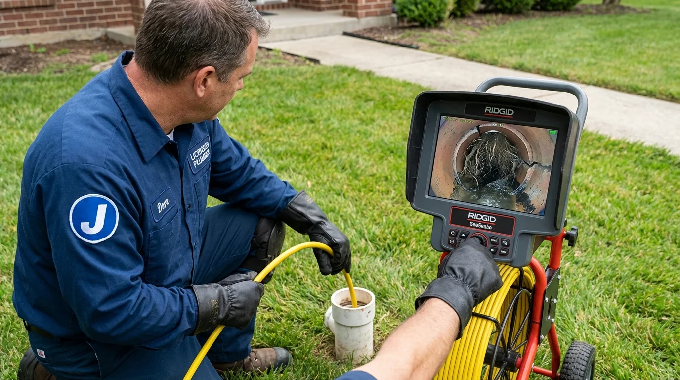 Sewer camera inspection being performed by Johns Plumbing LLC in Lakeside